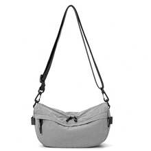 1-delad solid vattenavvisande nylon lättviktig dragkedja stängd casual axelremsväska för män och daglig pendling - Multifärgad - Visa 13