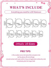 SANRIO 24 pièces Stickers de manucure française carrés avec des designs mignons de fleurs, cœurs, perles, nœuds et strass. Comprend 1 bouteille de vernis gel et 1 lime à ongles. Convient pour une utilisation quotidienne et pour les fêtes pour les femmes - Multicolore - Voir 8