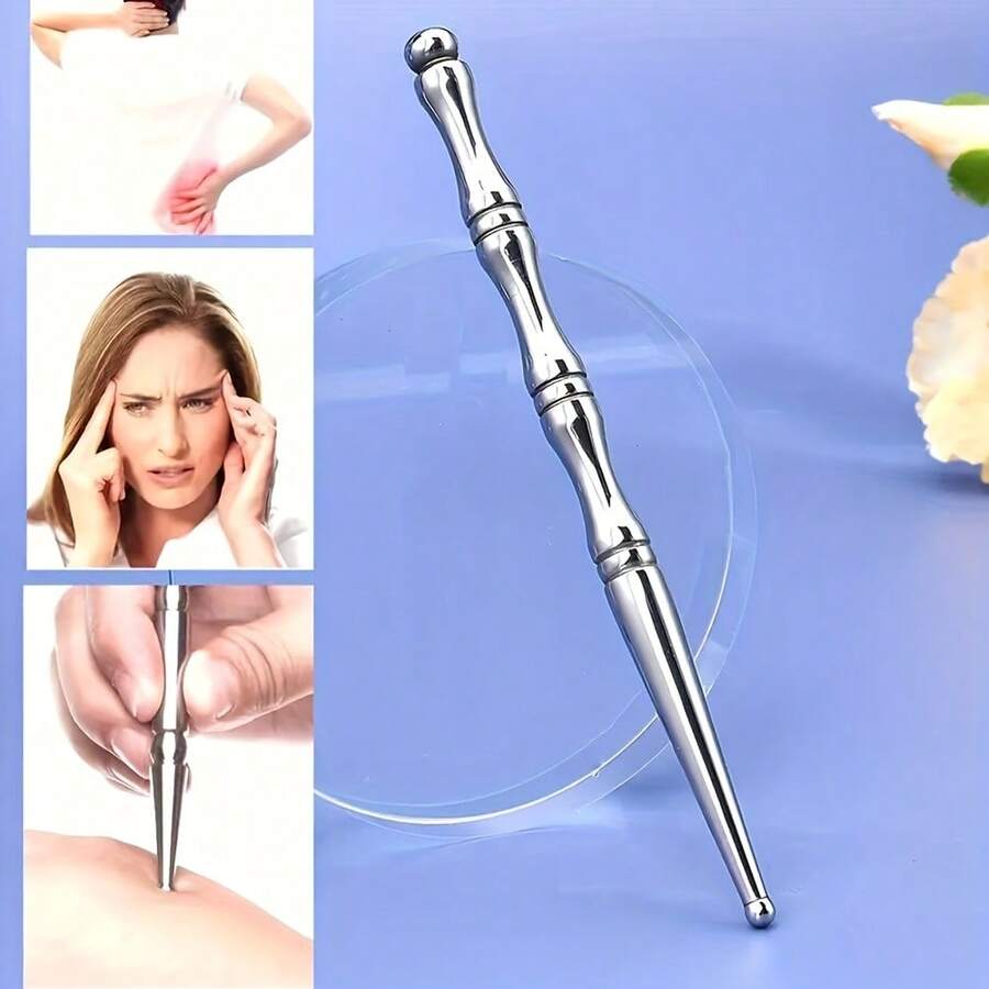 1 bút châm cứu cầm tay bằng thép không gỉ, dụng cụ massage mô sâu, dụng cụ massage điểm kích thích