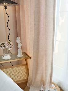 1件复古米色加厚亚麻薄纱窗帘，奢华薄纱窗帘，舒适半遮光窗帘 - 日式亚麻风格，杆袋式半遮光窗帘，适用于客厅和卧室，降噪防紫外线，家居装饰遮光窗帘（190克面料重量） - 彩色 - 查看 9