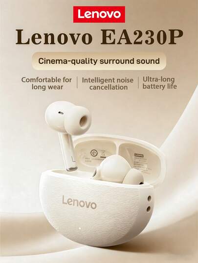 Lenovo EA230P Wireless Bluetooth Surround Stereo Earphones With Ultra-Low Latency Bluetooth 5.4, High-Quality Sound, Super Long Battery Life, Comfortable Wear, Compact Design