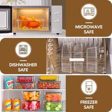 Refrigerator Storage Box, Fruit Fresh-Keeping Container, Large Capacity  Container, Airtight & Leak-Proof, Freezer , Microwave , Heat Resistant Up To 120°C Without Deformation - 24件套裝 - 查看 6