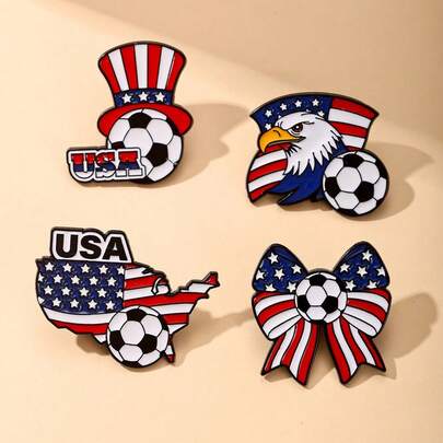 1pc Mexico World Cup Soccer Metal Enamel Brooch, Bag/Clothing Decor, Mexico Memorial Badge