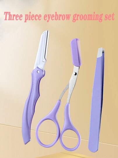 Bộ 4 lưỡi dao cạo lông mày bằng thép không gỉ, lưỡi dao tỉa lông mày lượn sóng dành cho người mới bắt đầu, dụng cụ trang điểm lông mày Microblading.