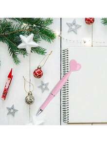 1-12支装粉色心形旋转圆珠笔，婚礼签名，适合学校办公用品，浪漫爱情书写工具，办公用品，婚礼，情人节用品，精致书写工具，返校礼物 - 愛心筆 - 查看 5