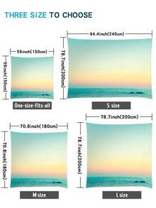 1件装户外加厚防水防晒渐变曼陀罗花卉绿色波西米亚图案户外花园露台遮阳篷沙滩遮阳篷（含绳，不含支架） - 彩色 - 查看 9