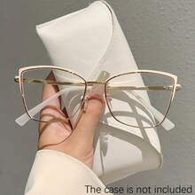 A Pair Of Women's New Full-Frame Butterfly-Shaped Glasses, Exquisite And Light Luxury Metal Frames, Retro And Simple White Glasses,  And Fashionable Eyewear Suitable For Daily And Party Wear - 白色 - 查看 13