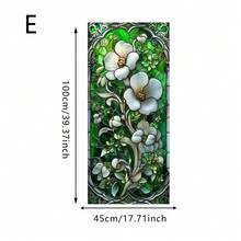 1/6片装花卉图案磨砂隐私窗膜。优雅白色花朵彩色玻璃风格静电吸附。可移除的遮光隔热隐私膜，适用于浴室、厨房、客厅门。 - 花卉 - 查看 13