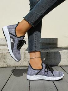 Giày thể thao mùa hè thoáng khí bằng lưới dành cho nữ, giày sneaker đế mềm nhẹ, giày chạy bộ dành cho học sinh. - màu đen - Xem 4