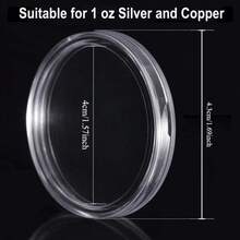 耐用透明硬币收藏盒，密封防潮防氧化，高透明度塑料硬币保护盒，月牙形开口设计，方便取用 - 透明色 - 查看 12