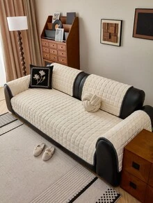 1件装高品质天鹅绒沙发垫套，现代简约沙发套，四季通用保护套，透气防滑防尘，可机洗，不变形，不褪色，经久耐用，防宠物抓挠，适用于1-4人沙发、L型沙发，也适用于办公室、卧室、书房等场所。 - 白色 - 查看 3