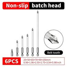 Juego de brocas de destornillador de impacto 6 PIEZAS con 6 longitudes (25-150 mm) - Brocas de aleación de acero S2 magnéticas antideslizantes - Vástago hexagonal de 1/4" compatible con taladro eléctrico para reparación del hogar, accesorios de herramientas eléctricas y uso profesional - multicolor - Ver 9