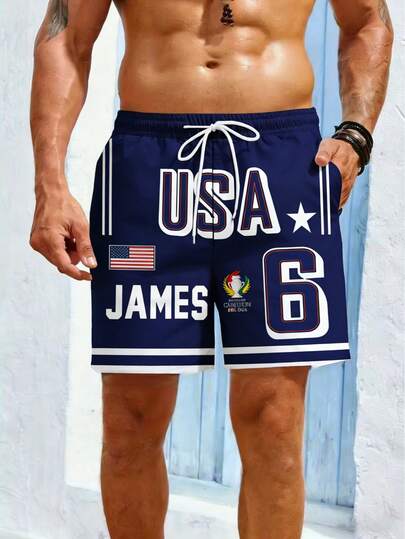 EVRINFINITE Quần short đi biển nam in 3D thời trang mới, thiết kế số 6 bóng rổ, quần short thể thao thường ngày, bền chắc, có thể giặt máy, dành riêng cho những người đam mê thể thao.