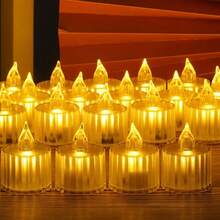 3/7/12pcs Crystal Appearance Flameless LED Candles, Flameless Candles, Battery Operated LED Tea Lights Suitable For Weddings, Holiday Parties, Centerpieces, Home Decor, Halloween, Christmas, Valentine's Day - Crystal Candle Light - View 10