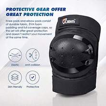 Adult and Kid Knee Pads Elbow Pads and Wrist Guards for Roller Inline Skating Scootering Skateboarding - negro - Ver 5