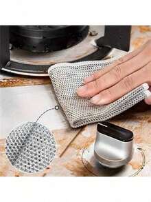 30pcs/Pack Thick Double-Sided Metal Wire Scouring Pads, Kitchen Cleaning Cloths, Dishwashing Tools - Multicolor - View 3