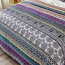 Boho Quilt Set King Size Purple Bohemian 3 Pieces Quilt Sets Lightweight Bedspread Coverlet Bedding Set for All Season 103"x90" - Morado - Ver 6