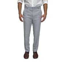 Men's Slim Fit Melange Tailored Trousers - 淺灰色 - 查看 2