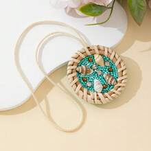 1pc Bohemian Style Woven Seashell Necklace, Unique Design Beach Holiday Beaded Choker, Accessory - Multicolor - View 5