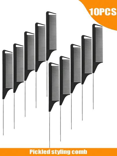 2/5/10pcs Hair Coloring Tail Comb, Hairdressing Comb, Comb, Hairstyling Tool, Hairstyling Products And Accessories, Suitable For Barbershop, Hairstyling Travel Essentials