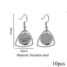 Bộ 10 móc tai bằng thép không gỉ mạ vàng 18K hình trái tim, hình tròn và hình ngôi sao, kèm chốt cài kiểu lồi 12mm, dùng để tự làm khuyên tai và trang sức. - khay đựng bông tai - Xem 11