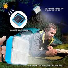 1PC, Solar Collapsible Camping Lantern, Rechargeable LED Portable Light, Multi-Function Emergency Flashlight, 4 Modes, Tent Lamp, High Brightness, Long Lasting, Foldable For Camping Hiking Fishing Emergency Home Use (Including Battery) - LED Camping Light - View 4