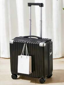 Equipaje de mano de 18 pulgadas de moda, maleta ligera con ganchos, práctica y elegante, adecuada para hombres y mujeres - Negro - Ver 1