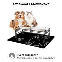 1件装猫咪喂食垫，宠物食品和水碗垫，饮水垫，室内 - 黑色 - 查看 5