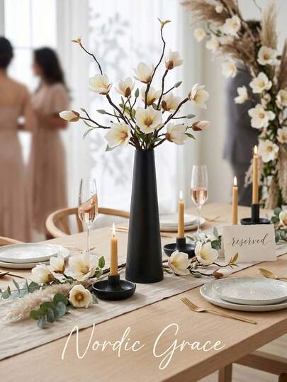 3/5/10支仿真玉兰花，仿真梅花花束，白色梅花，冬季甜美仿真花，适用于家居、婚礼、厨房、办公室、DIY、酒店花瓶、餐桌装饰、情人节、礼品