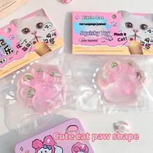 热门透明草莓猫爪挤压玩具，创意办公情绪稳定器，减压礼物，生日、节日、情人节的完美之选 - 彩色 - 查看 7