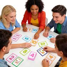 Quixorblex 24张数学闪卡套装，心算训练工具，挑战计算卡，教育学习辅助用品，可重复使用的办公益智游戏，课堂数学用品，返校练习卡 - 彩色 - 查看 2