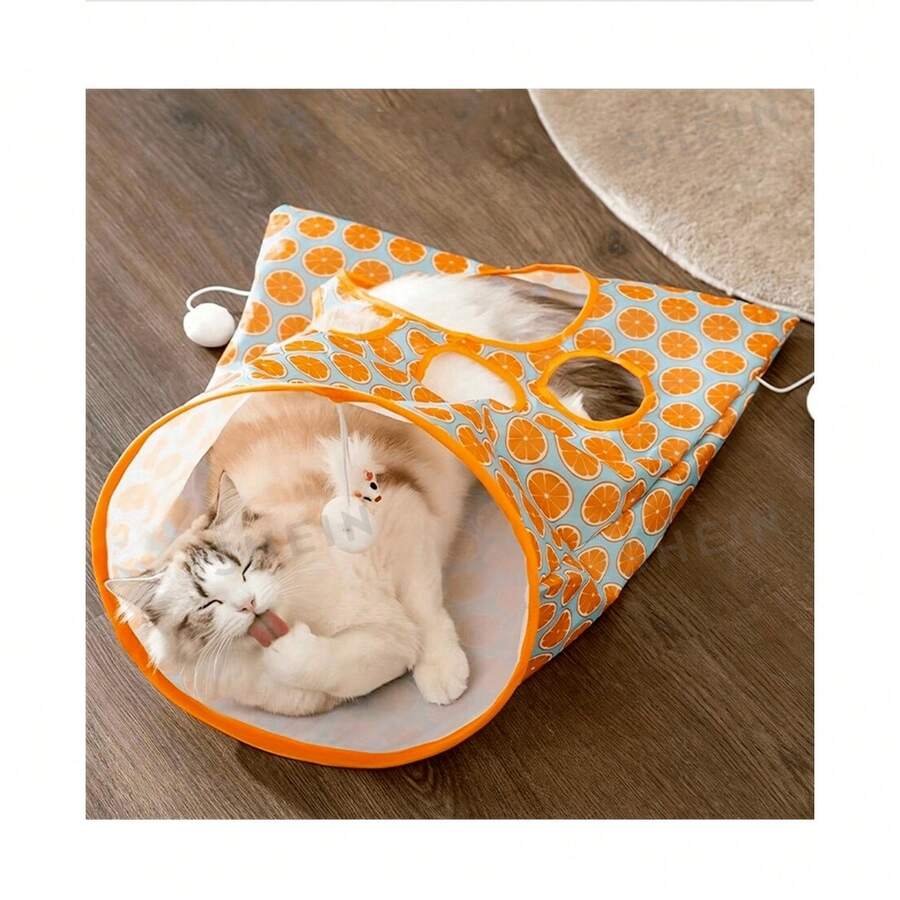 1 món đồ chơi đường hầm tương tác cho mèo có lỗ và bóng, đồ chơi giải trí cho thú cưng. - Nhiều màu - Xem 1