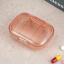 1pc Portable Weekly Pill Box, Waterproof Sealed Compact Pill Case For Medication Storage - Fyra-rutnät-vitt - Visa 4