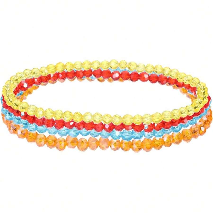 PATIKIL - Bohemian Stackable Bracelets With Glass Beads, 44331956 - Baby Pink - View 1