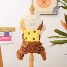 PETCIRCLE 1件宠物衣服，小型犬套装，长颈鹿背带裤（小型犬适用） - 彩色 - 查看 12