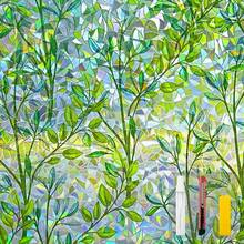Window Privacy Film Stain Glass Window Film Rainbow Window Film Window Clings Non-Adhesive Reusable Ornamental For Bedroom (Leaf Rainbow, 17.5 X 78.7 In) - Cầu vồng lá - Xem 9