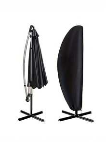 Outdoor Thick Beach Sunshade Umbrella Cover, Large Opening Patio Sun Umbrella Long Protective Cover, Anti-UV Anti-Rain Anti-Dust Protective Sleeve For Patio Umbrella - Black - View 9