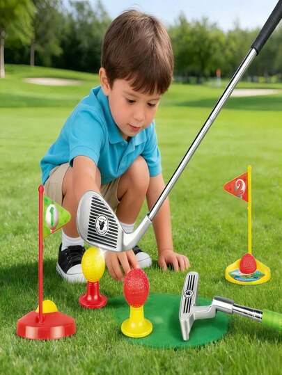 Children's Golf Club Toy Set, Adjustable Golf Club For Kids Practice, Indoor/Outdoor Parent-Child Interactive Sports Game, Suitable For 3-12 Years Old Boys And Girls Birthday Gift