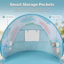 Marine Baby Sun Shelter – UPF 50+ Pop Up Play Tent & Anti-UV Portable Shade, Back To School - Baby Blue - View 3