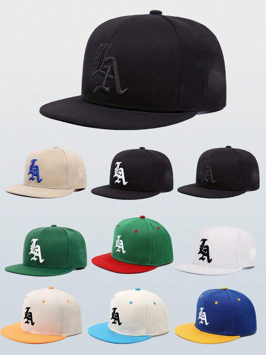 1pc Adjustable Outdoor LA Embroidered Hip Hop Baseball Cap, Suitable For Hiking, Climbing, Travel And Outdoor Sports,Beach,Holiday - Baseball Cap - View 1