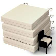 WOLKI - Juego de 4 cojines para exteriores para muebles de patio 19 x 19 x 3 pulgadas cojines de asiento impermeables de gran tamaño para jardín patio comedor color beige - Beis - Ver 7