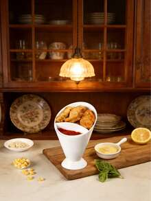 1pc Multi-Function PP Salad Cup, Portable Dipping Sauce Cup, Fries Cup, Vegetable Snack Cup, Slanted Cup - C - View 7