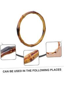 Anillos para asas de bolsos tejidos, asas de bolso de resina de bambú falso portátiles, accesorios DIY lindos - Champán - Ver 5