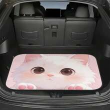 可爱猫咪图案超厚汽车后备箱垫，防水防尘易清洁，适用于SUV、轿车和卡车，有效保护后备箱。 - 100cm*75cm - 查看 3