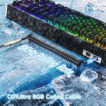 ATTACK SHARK R68HE 60% 有线快速触发 8K RGB 机械游戏键盘，0.005mm 精度，0.08ms 延迟，256K 轮询率，霍尔效应磁性开关，碳纤维 + CNC 铝合金材质，适用于 PC FPS 游戏，包含螺旋线缆，2026 年圣诞节和新年礼物，圣诞特别版 - 哑光黑/冰蓝/黑 - 查看 9