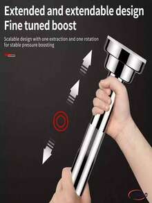 26.77-109 Inch (Approx. 68-277 Cm) Adjustable Spring Tension Curtain Rod, Rustproof Non-Slip Shower Curtain Rod, Suitable For Bathroom, No Drilling Required, Never Fold, Easy To Use, Silver - B - View 5