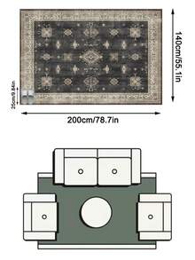 1pc Luxury Moroccan Vintage Floral & Striped Faux Wool Area Rug/Carpet/Door Mat/Runner, Suitable For Bathroom, Kitchen, Entryway, Hallway, Bedside, Living Room, Bedroom, Machine Washable, Home Decor - Multicolor - View 15