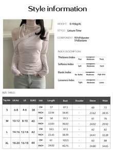 SCARLUX 秋季 Y2K 女款波點露肩上衣，白色長袖修身上衣，適合返校季街頭穿搭 - 米色 - 查看 11