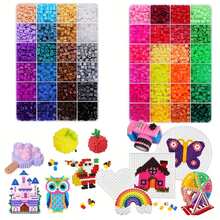 48/72/96/120 Colors Pearl Bead Set 2.6mm Mini Fused Beads Craft Tool Kit, Multiple Tools Suitable For Beginners Adults Relaxation Art Projects, Handmade Decorations Indoor Decor Fused Bead Materials - Perler Bead Set - View 4