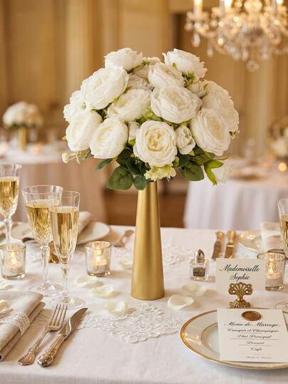 1/3/6支装仿真牡丹，适用于婚礼、法式风格、轻奢风格、ins风家居装饰、婚礼布置、烛光晚餐、圣诞派对、餐桌摆饰、户外花园布置，也可作为乔迁礼物、结婚礼物、周年纪念礼物、生日礼物、母亲节礼物。